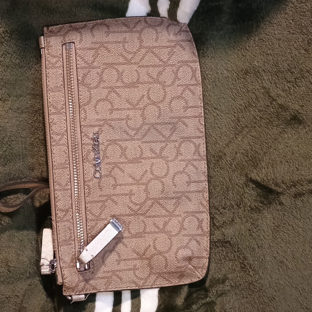Calvin Klein Large Monogram Envelope Style Wristlet